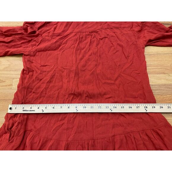 Soft Surroundings Women's S Orange Button-Up Rayon Tunic Shirt Casual Minimalist - Picture 6 of 10